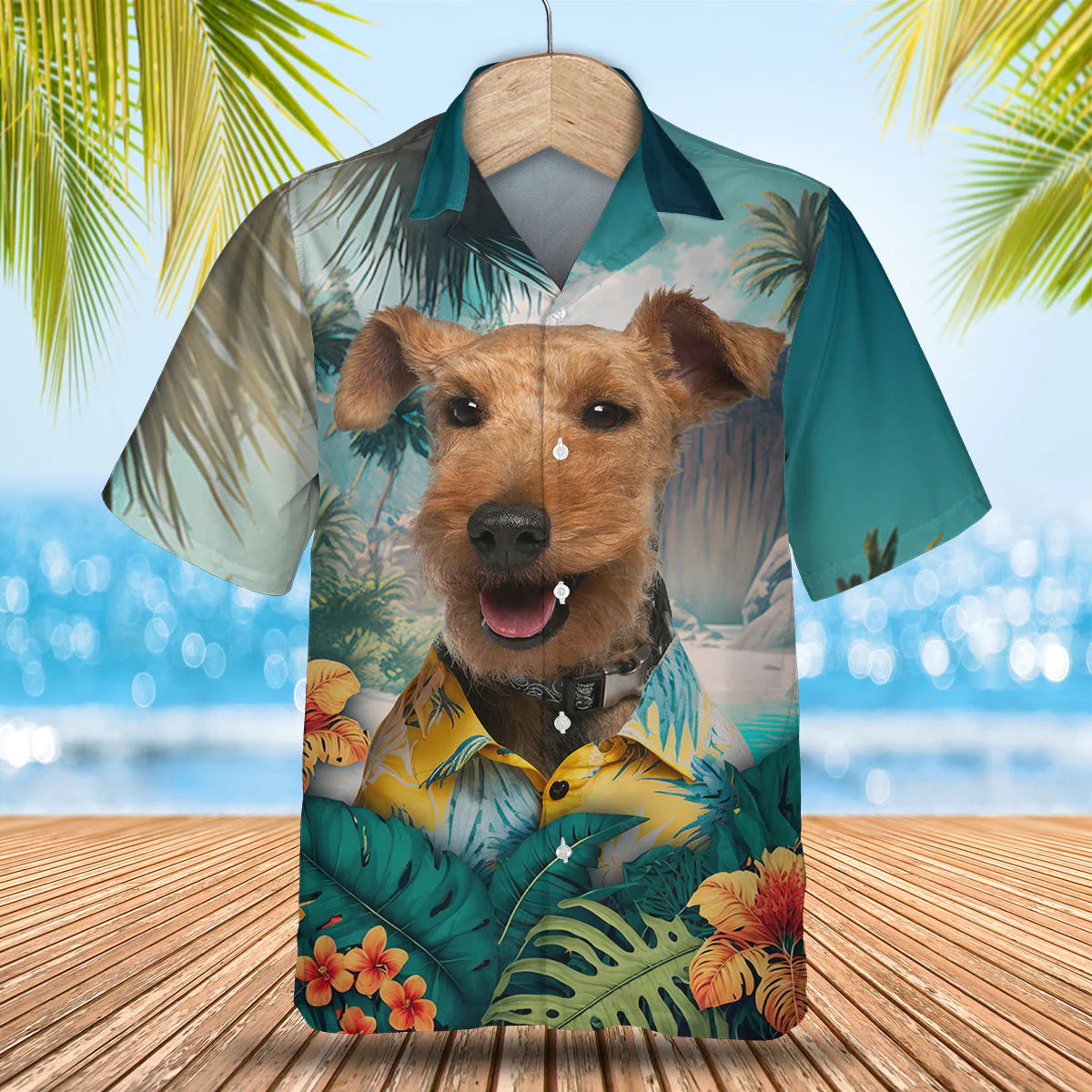 Airedale Terrier - 3D Tropical Hawaiian Shirt