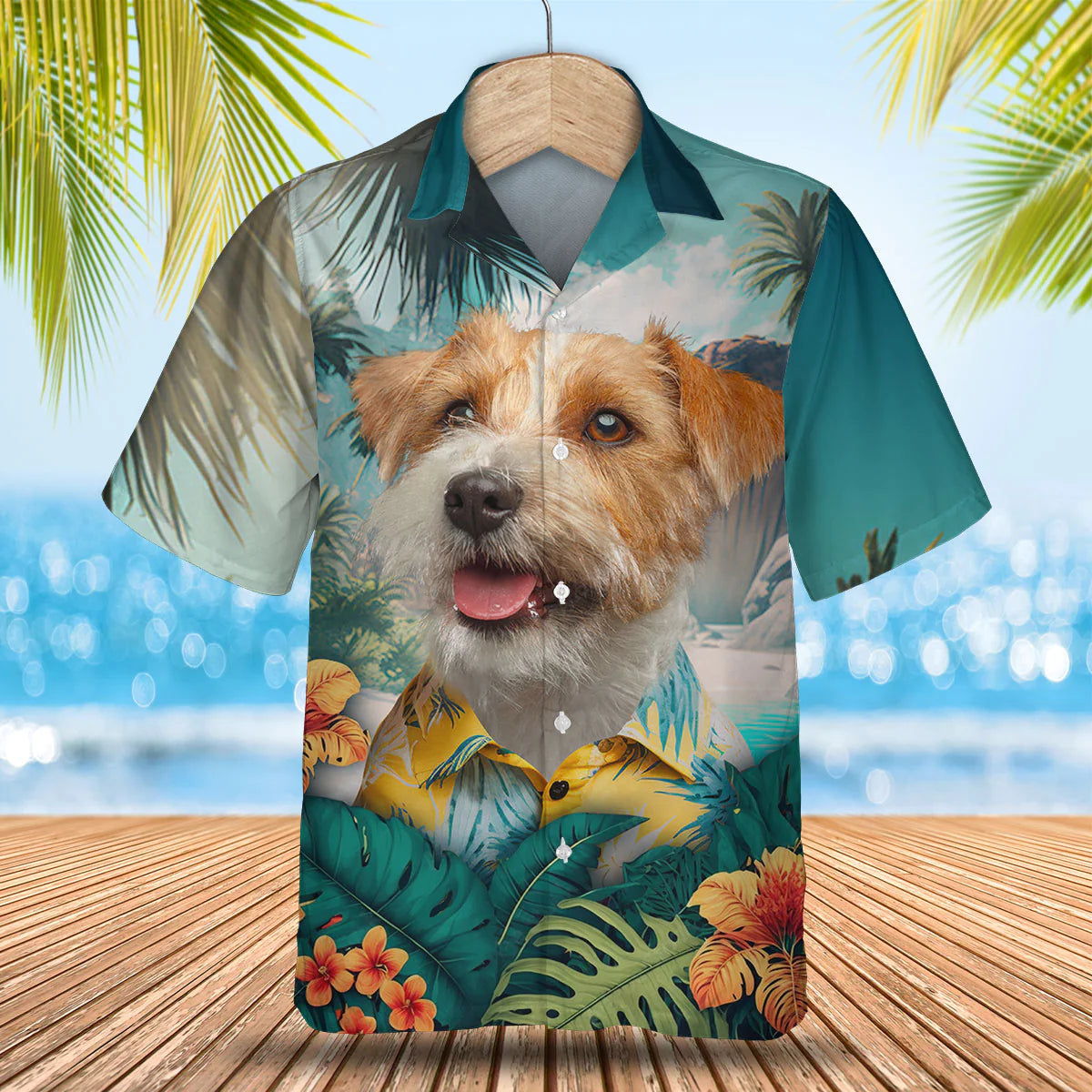 Jack Russell Terrier - 3D Tropical Hawaiian Shirt