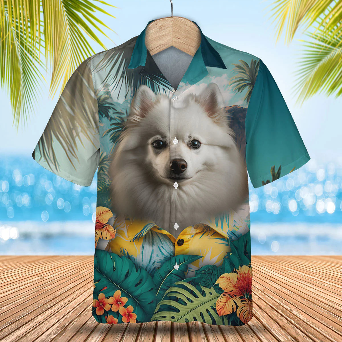American Eskimo AI - 3D Tropical Hawaiian Shirt