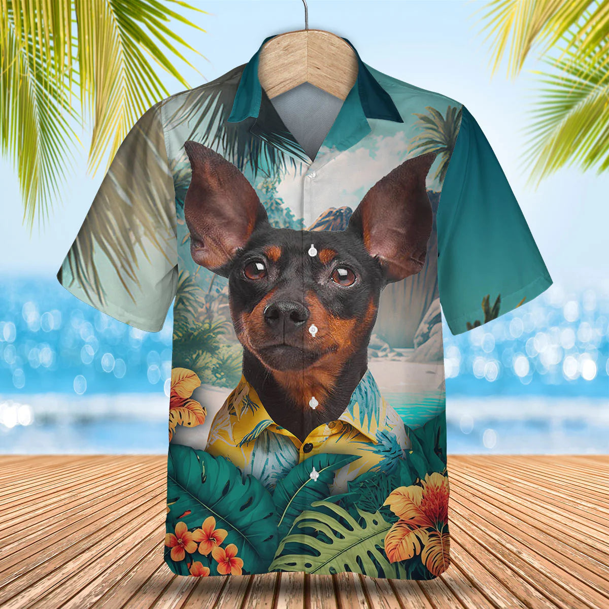 Pinscher - 3D Tropical Hawaiian Shirt
