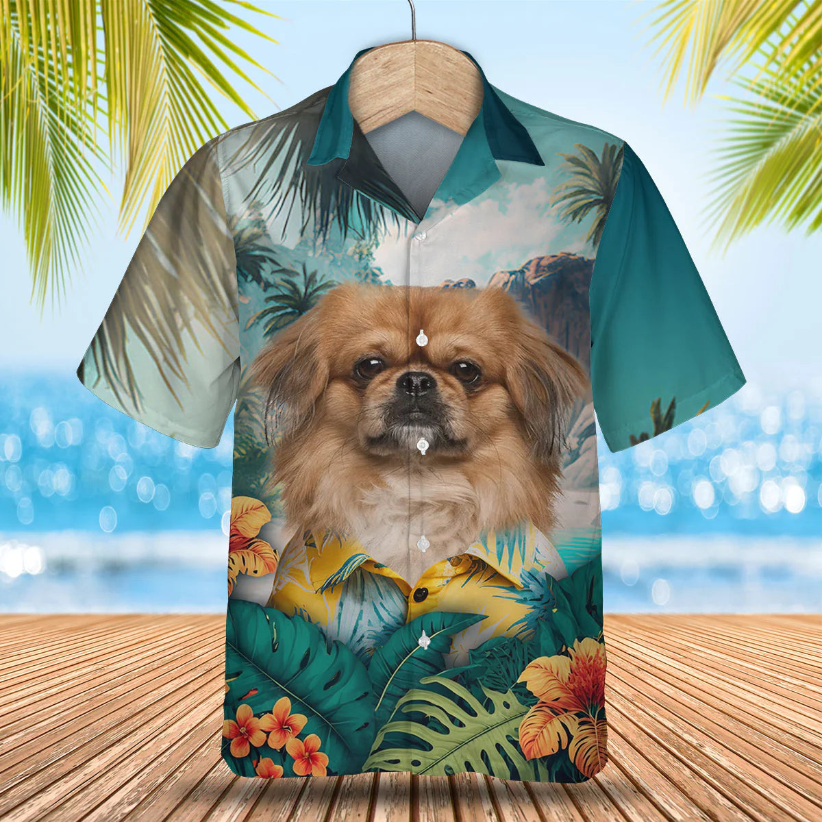 Pekingese - 3D Tropical Hawaiian Shirt