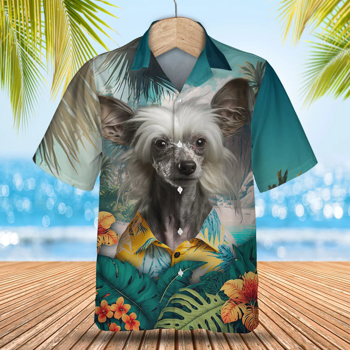 Chinese Crested - 3D Tropical Hawaiian Shirt