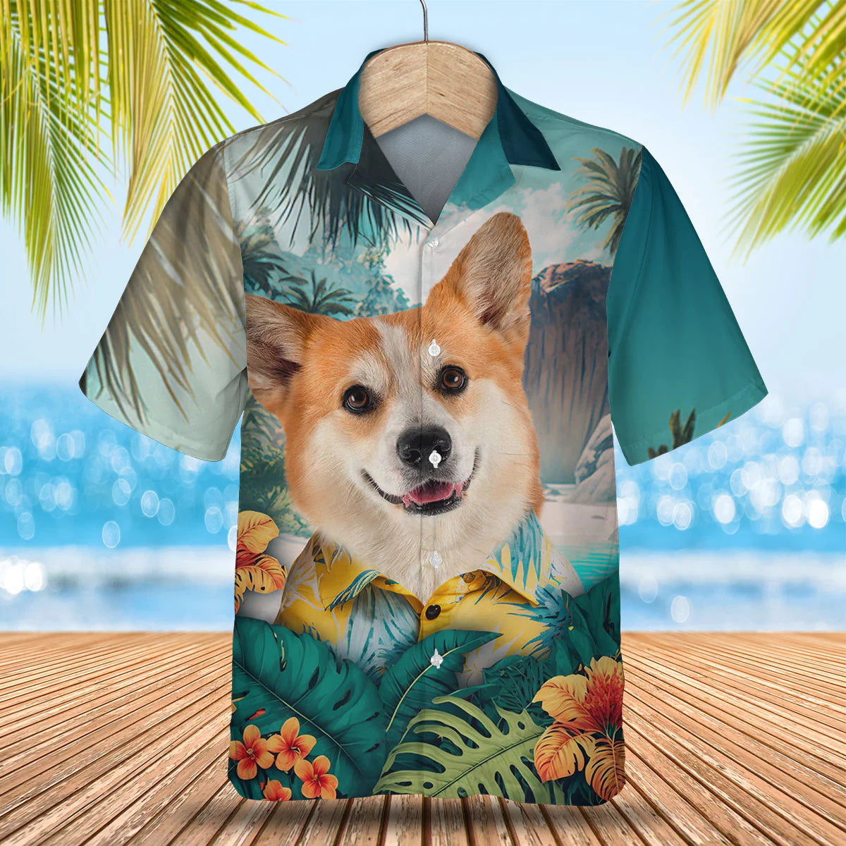 Pembroke Welsh Corgi - 3D Tropical Hawaiian Shirt