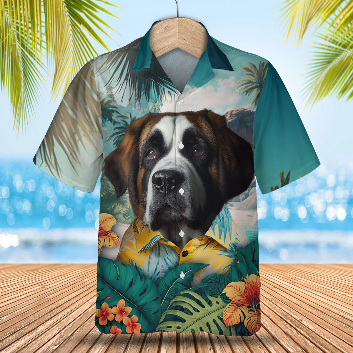 Saint Bernard - 3D Tropical Hawaiian Shirt