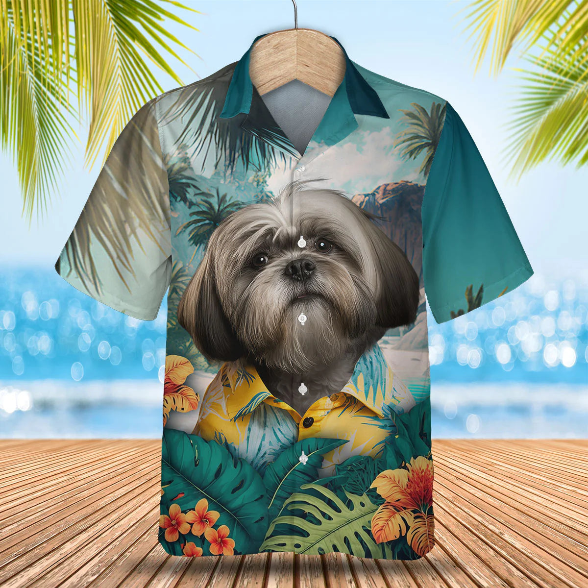 Lhasa Apso - 3D Tropical Hawaiian Shirt