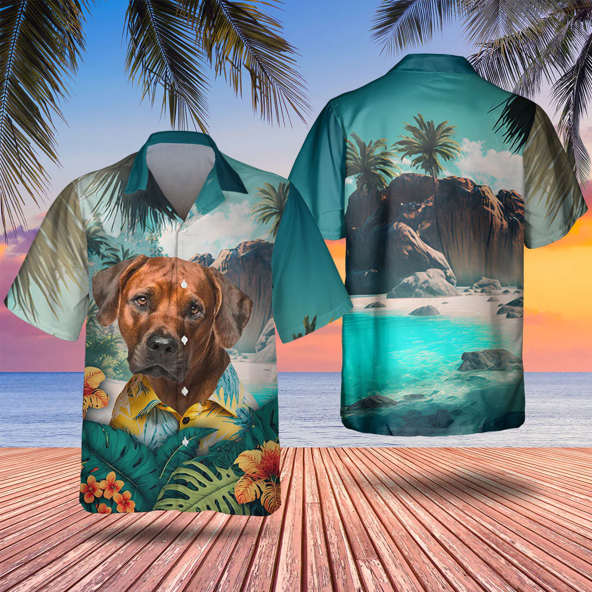 Rhodesian Ridgeback - 3D Tropical Hawaiian Shirt