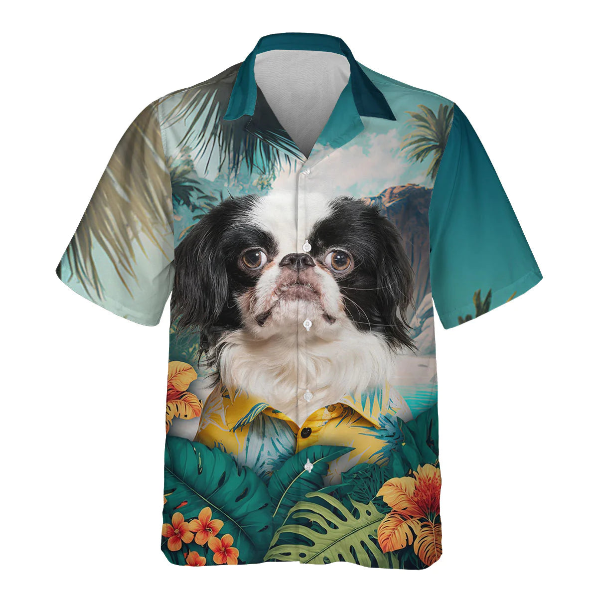 Japanese Chin - 3D Tropical Hawaiian Shirt