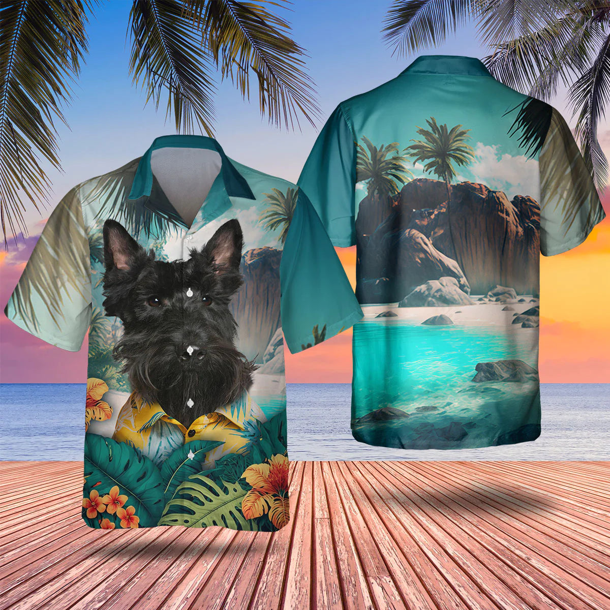 Scottish Terrier - 3D Tropical Hawaiian Shirt