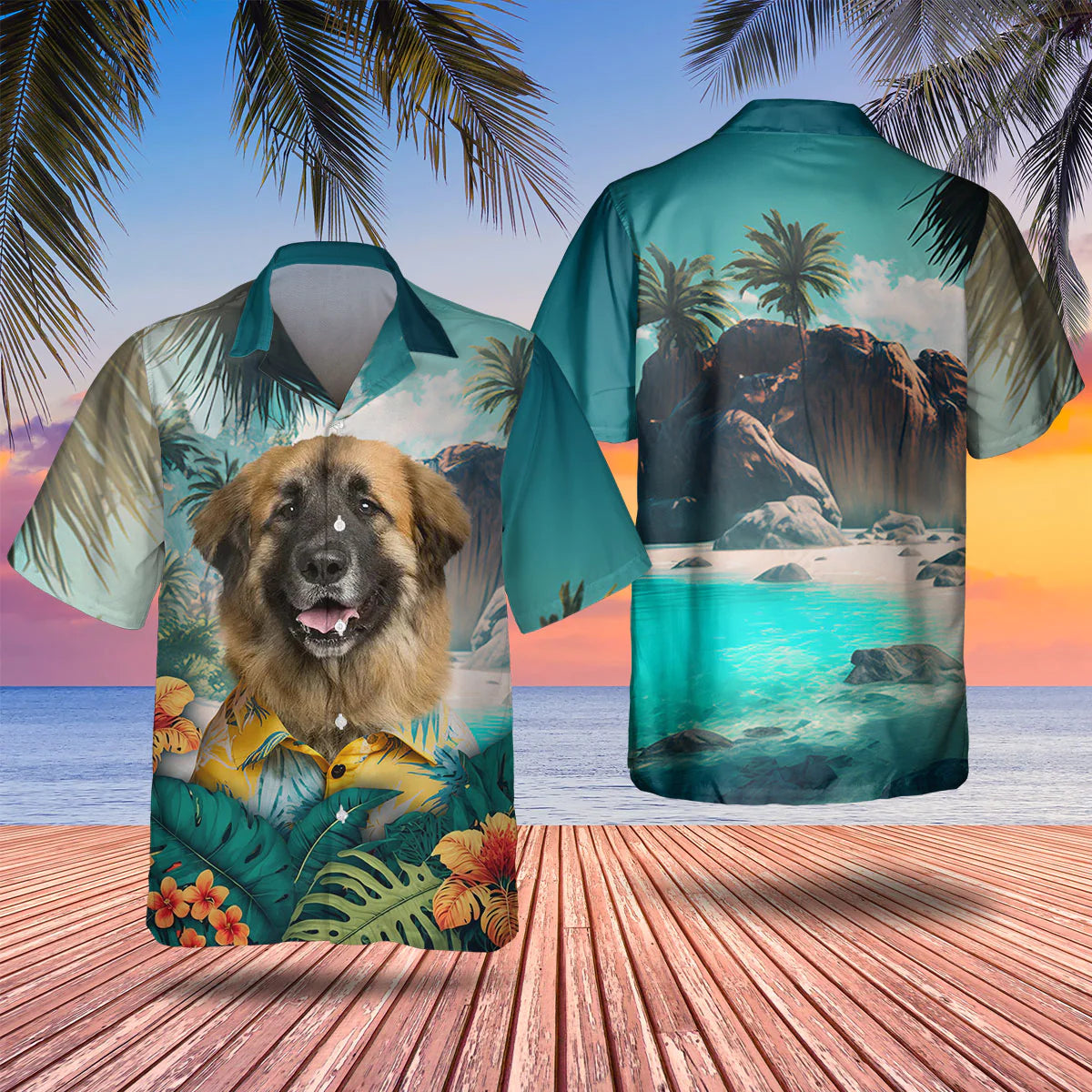 Leonberger - 3D Tropical Hawaiian Shirt