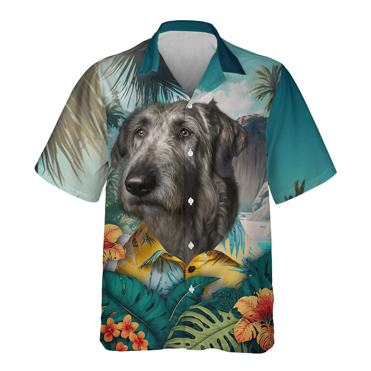 Irish Wolfhound - 3D Tropical Hawaiian Shirt