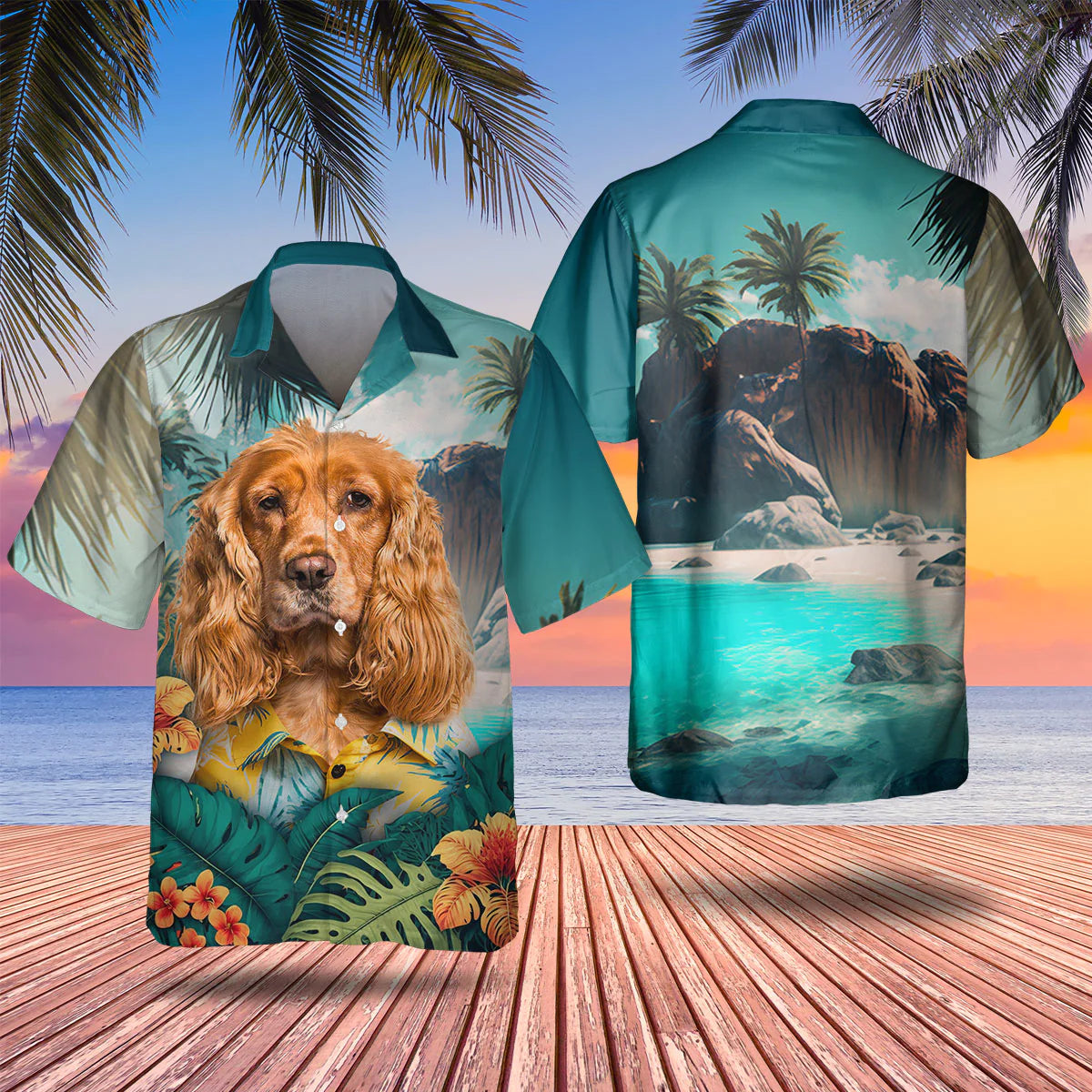 Cocker Spaniel - 3D Tropical Hawaiian Shirt
