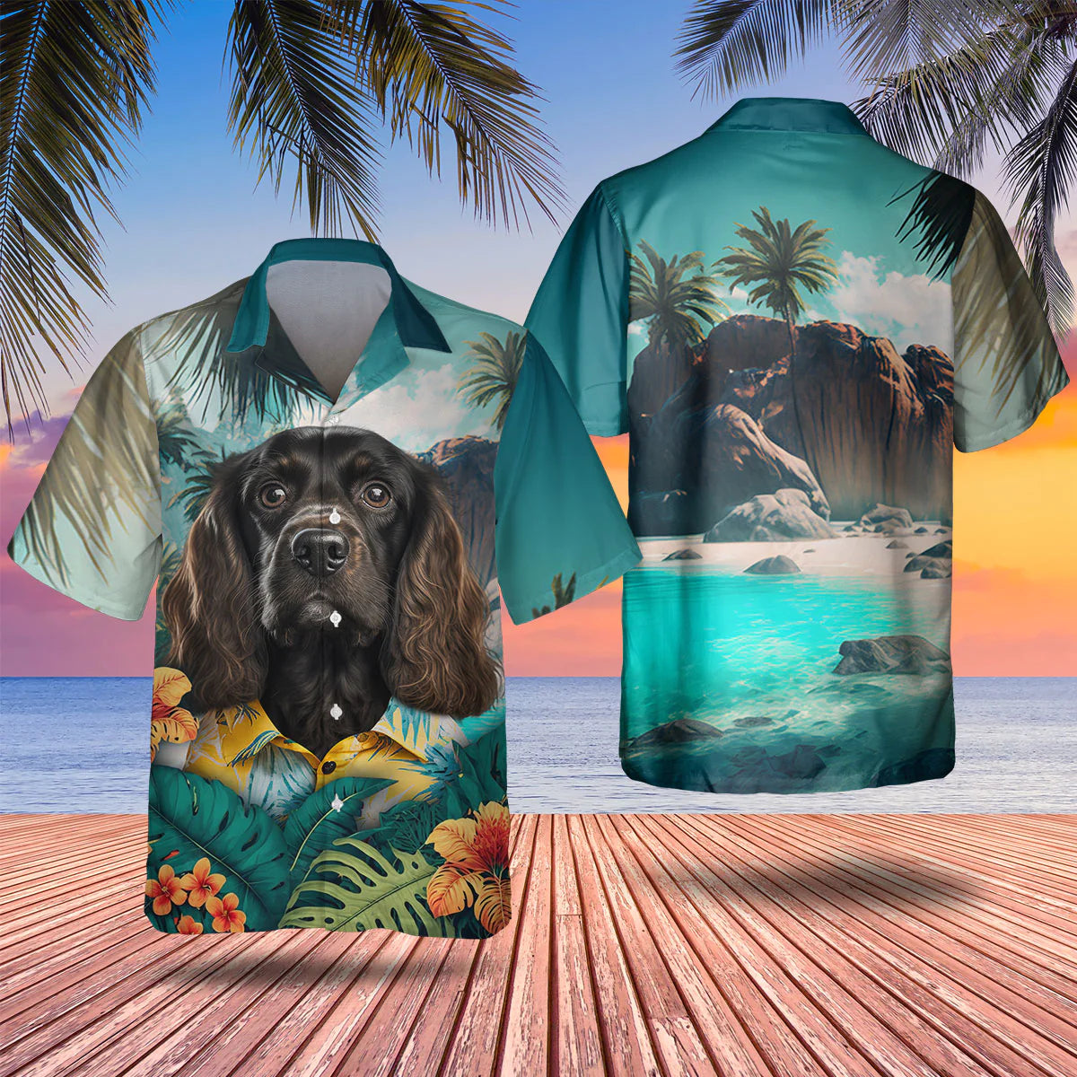 Cocker Spaniel - 3D Tropical Hawaiian Shirt