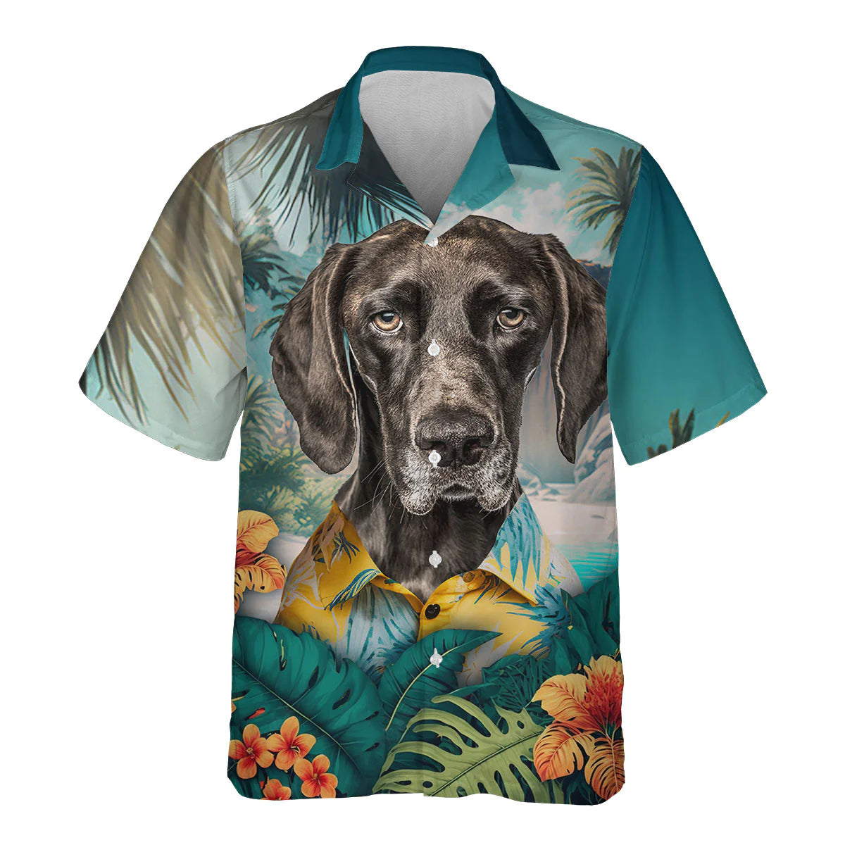 German Shorthaired Pointer - 3D Tropical Hawaiian Shirt