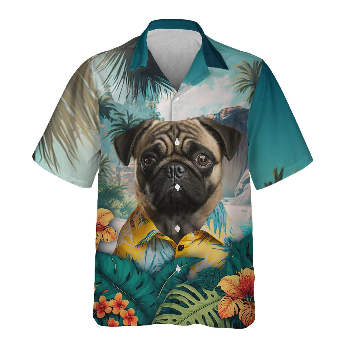 Pug 2 - 3D Tropical Hawaiian Shirt