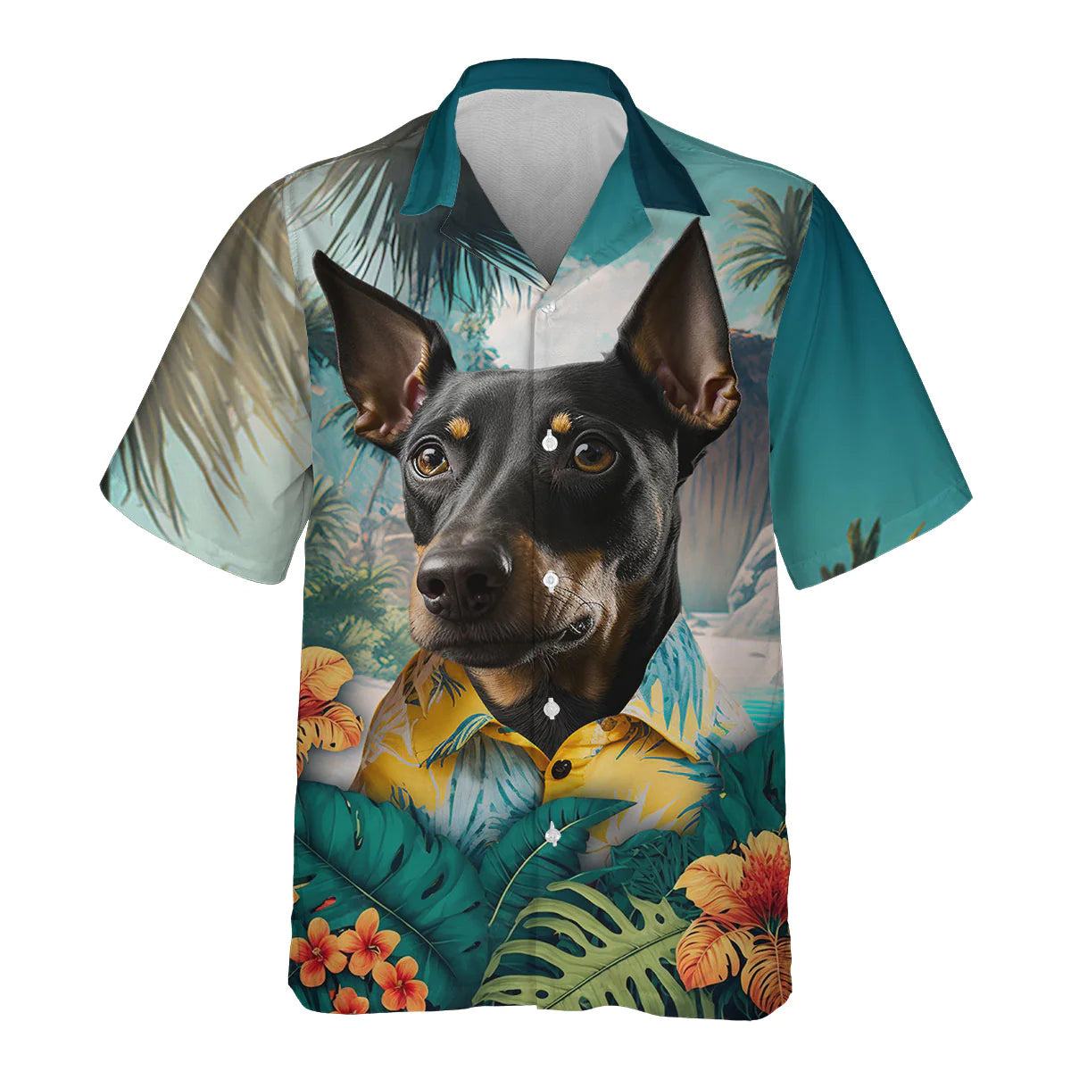 Manchester Terrier - 3D Tropical Hawaiian Shirt