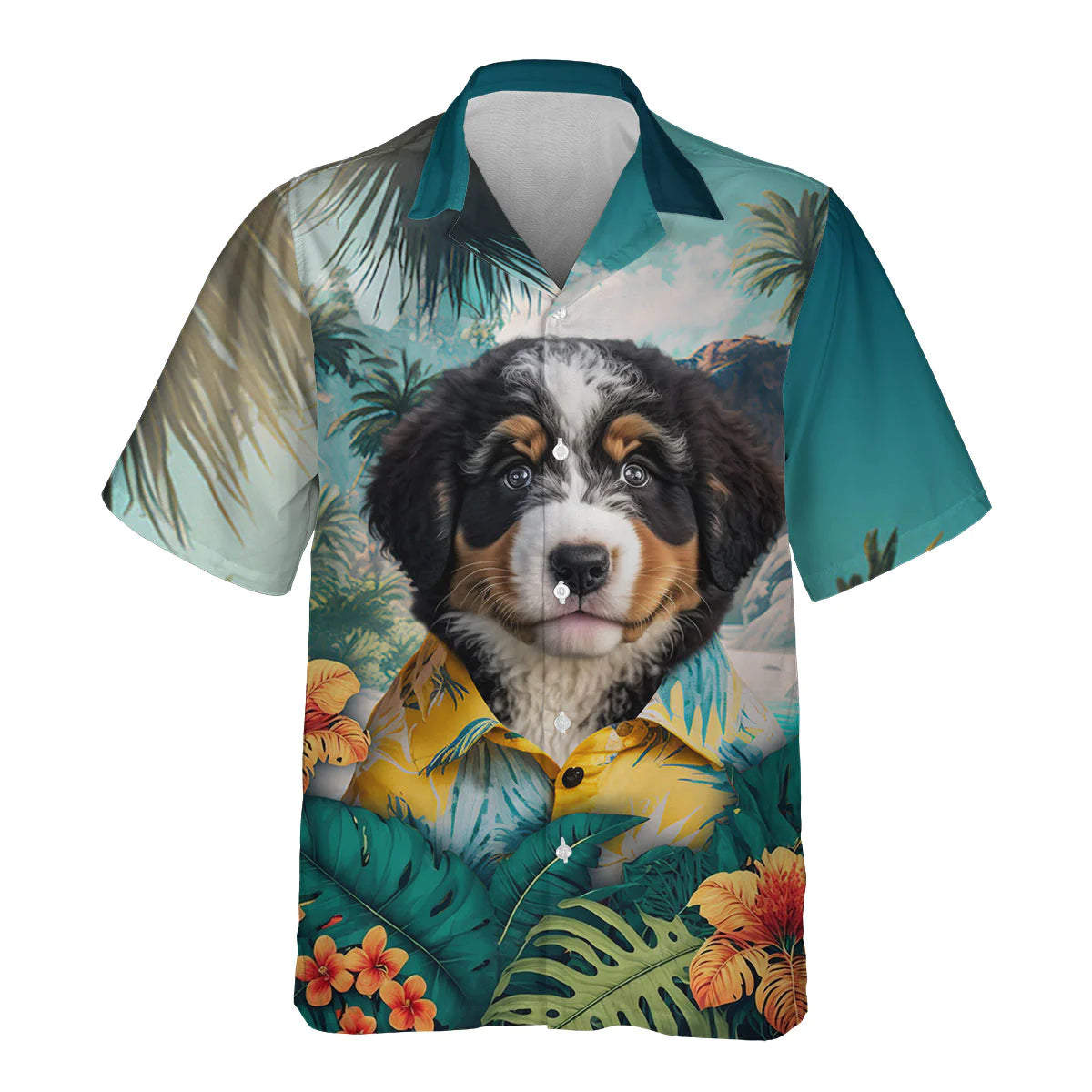 Bernedoodle AI - 3D Tropical Hawaiian Shirt
