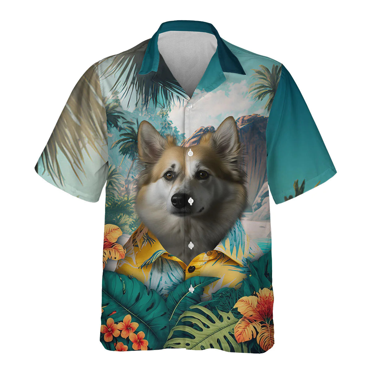 Icelandic Sheepdog - 3D Tropical Hawaiian Shirt