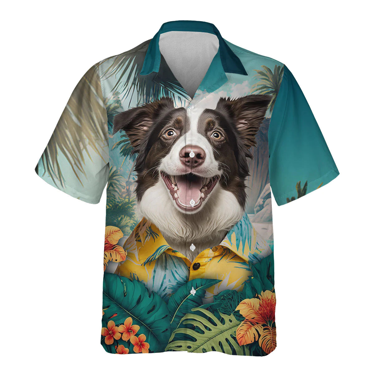 Border Collie AI - 3D Tropical Hawaiian Shirt