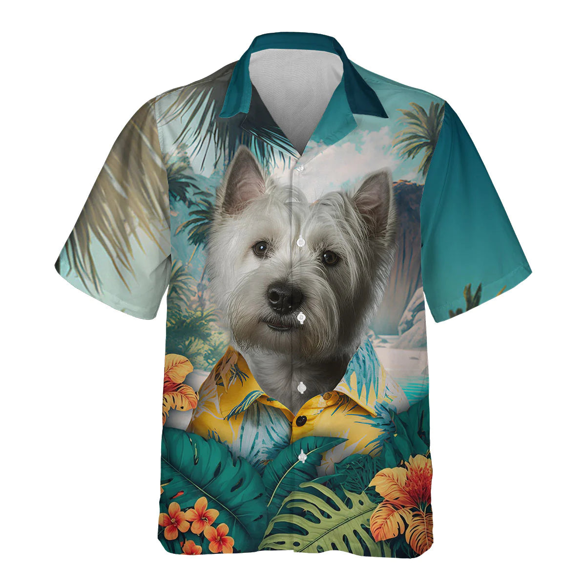 West Highland White Terrier - 3D Tropical Hawaiian Shirt