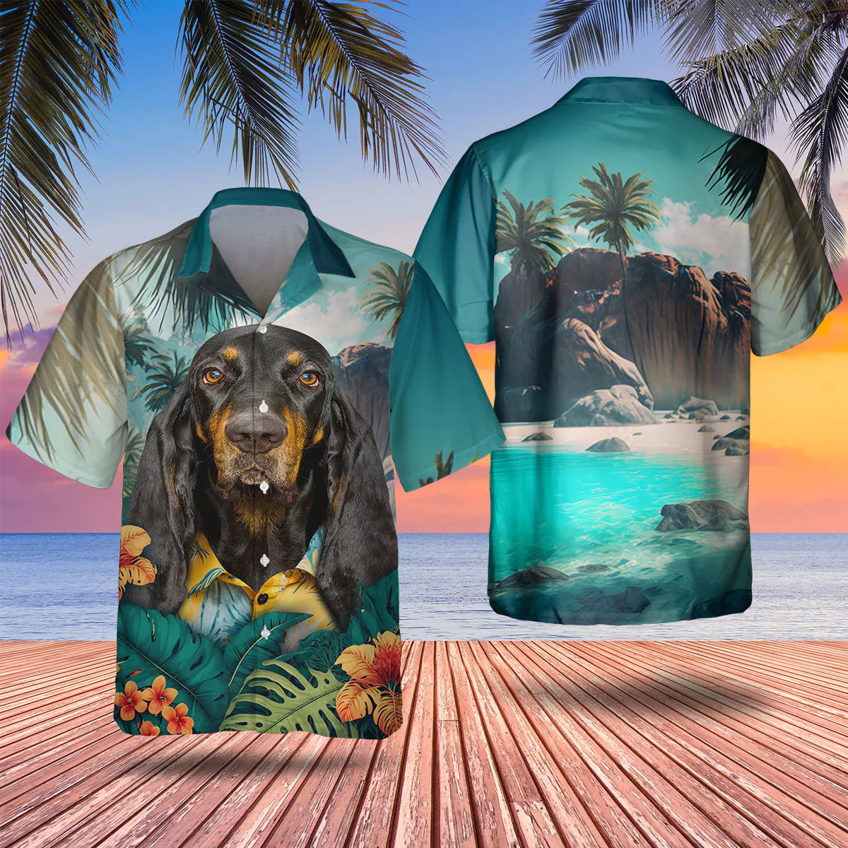 Coonhound - 3D Tropical Hawaiian Shirt