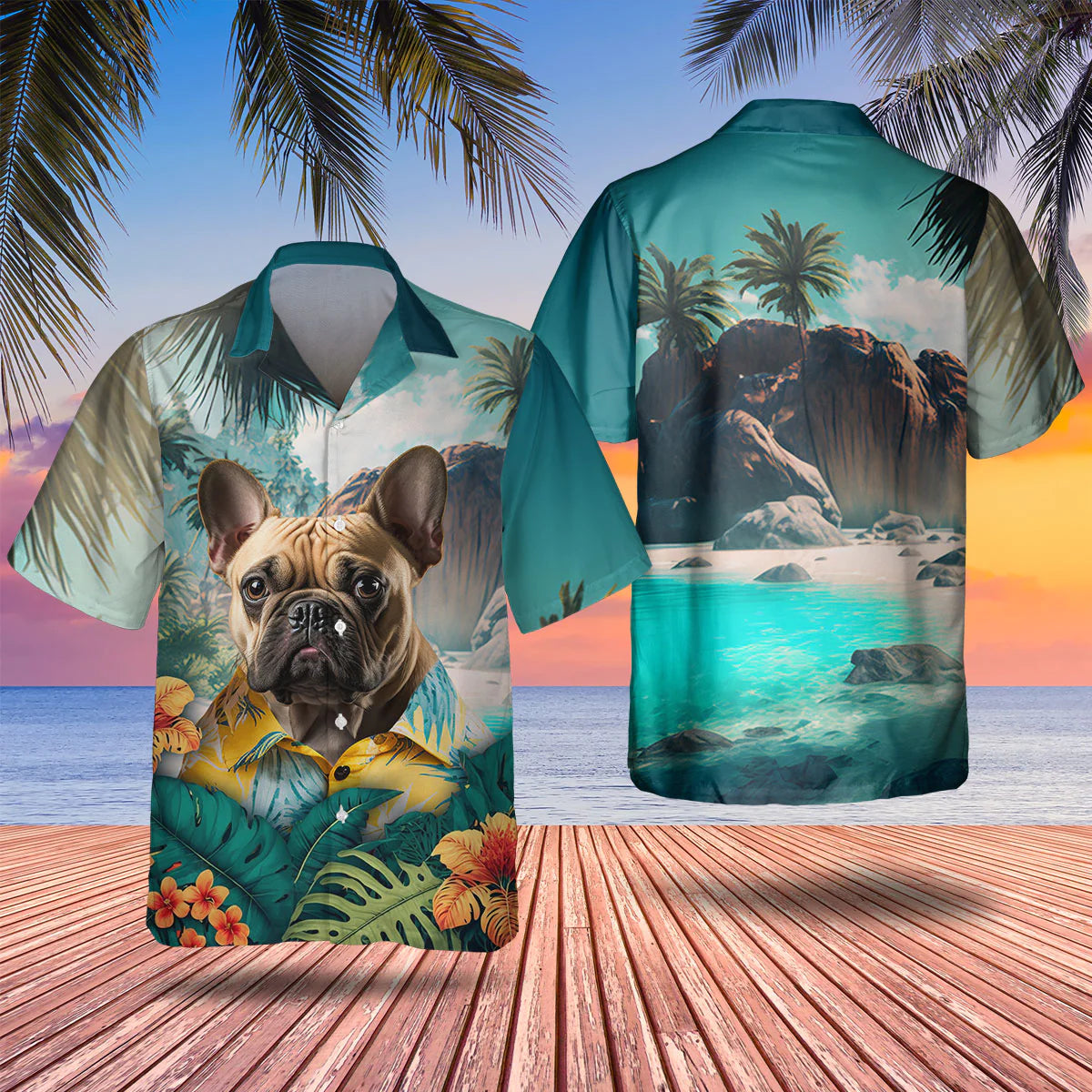 French Bulldog 3 - 3D Tropical Hawaiian Shirt