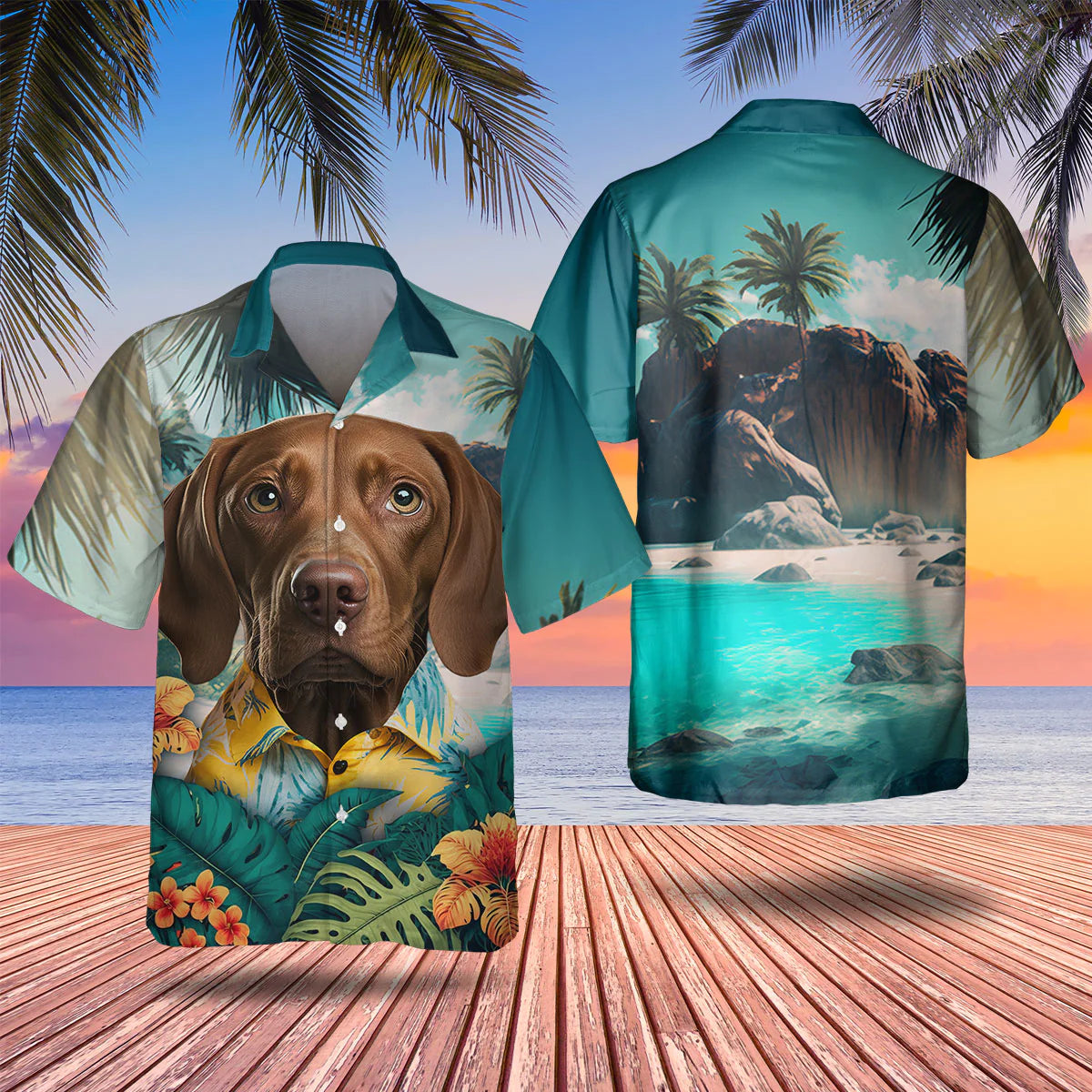 Vizsla - 3D Tropical Hawaiian Shirt