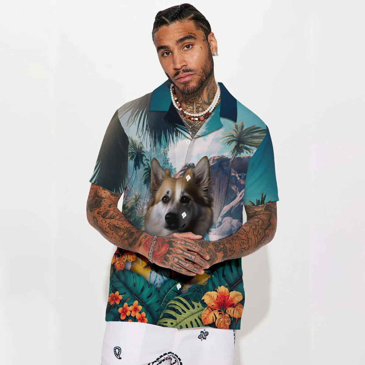 Icelandic Sheepdog - 3D Tropical Hawaiian Shirt