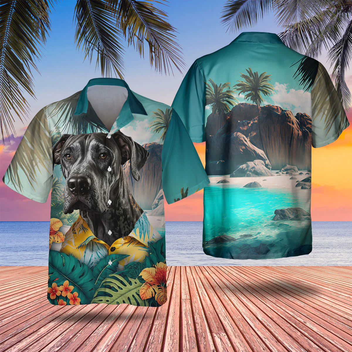 Great Dane - 3D Tropical Hawaiian Shirt