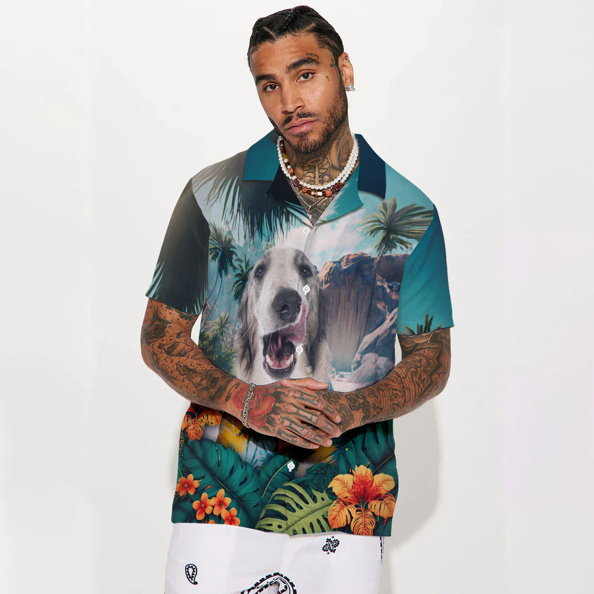 Borzoi - 3D Tropical Hawaiian Shirt