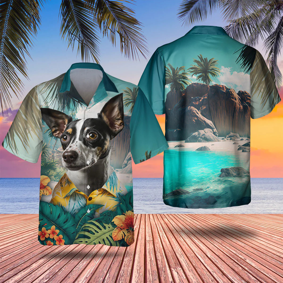 Rat Terrier - 3D Tropical Hawaiian Shirt
