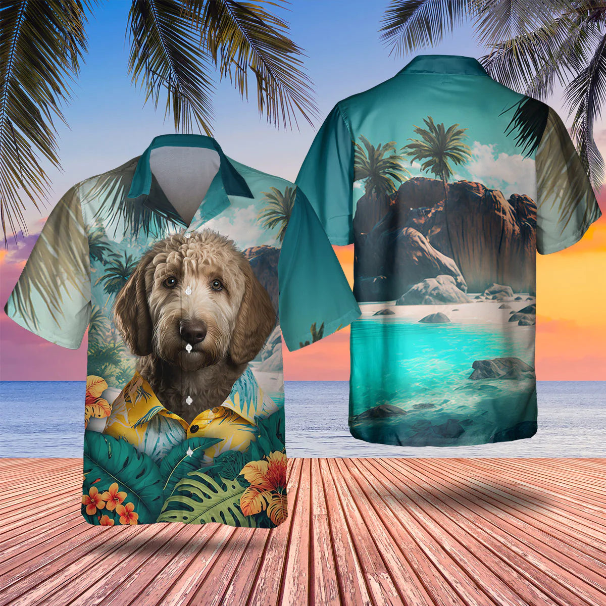 Goldendoodle - 3D Tropical Hawaiian Shirt