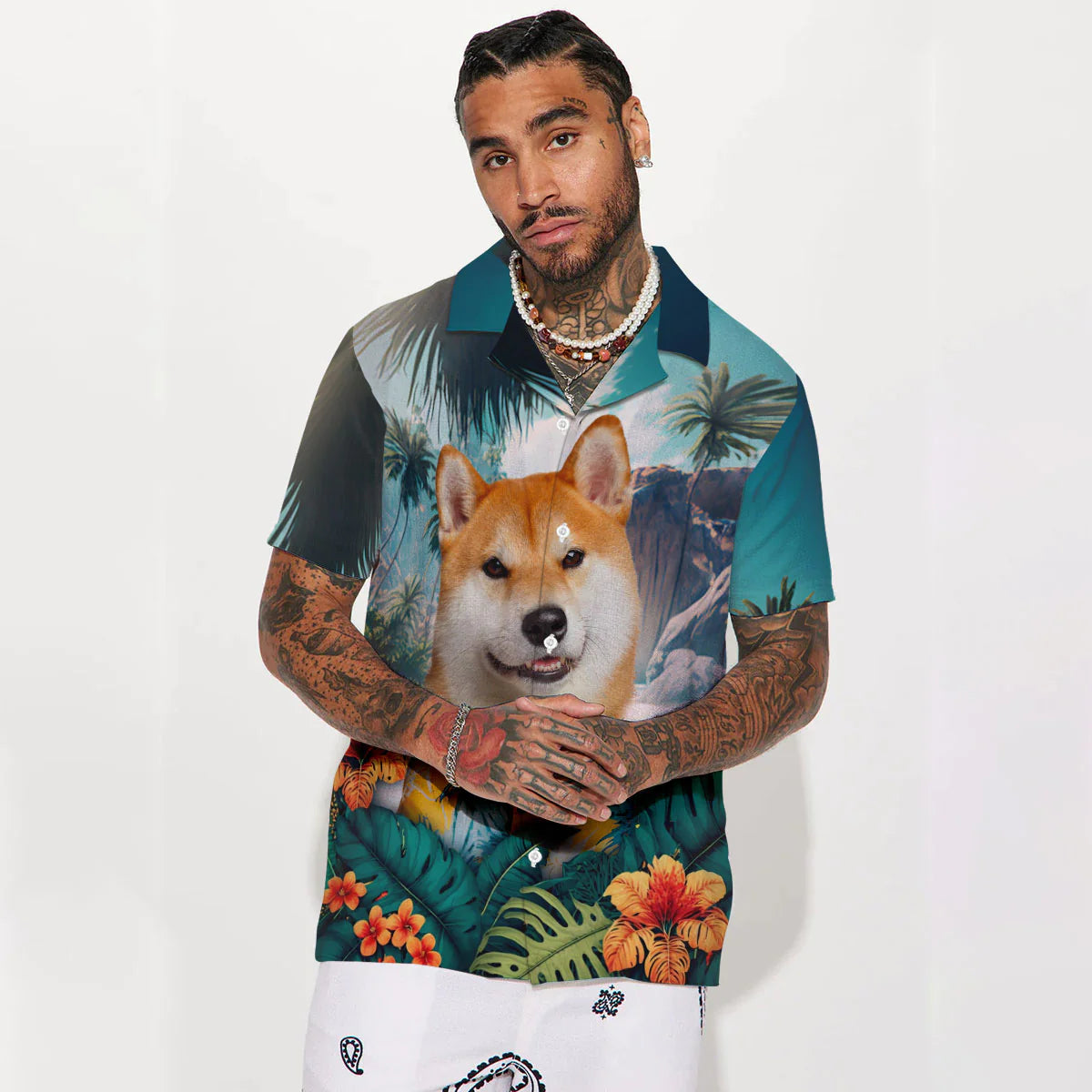 Akita Inu - 3D Tropical Hawaiian Shirt