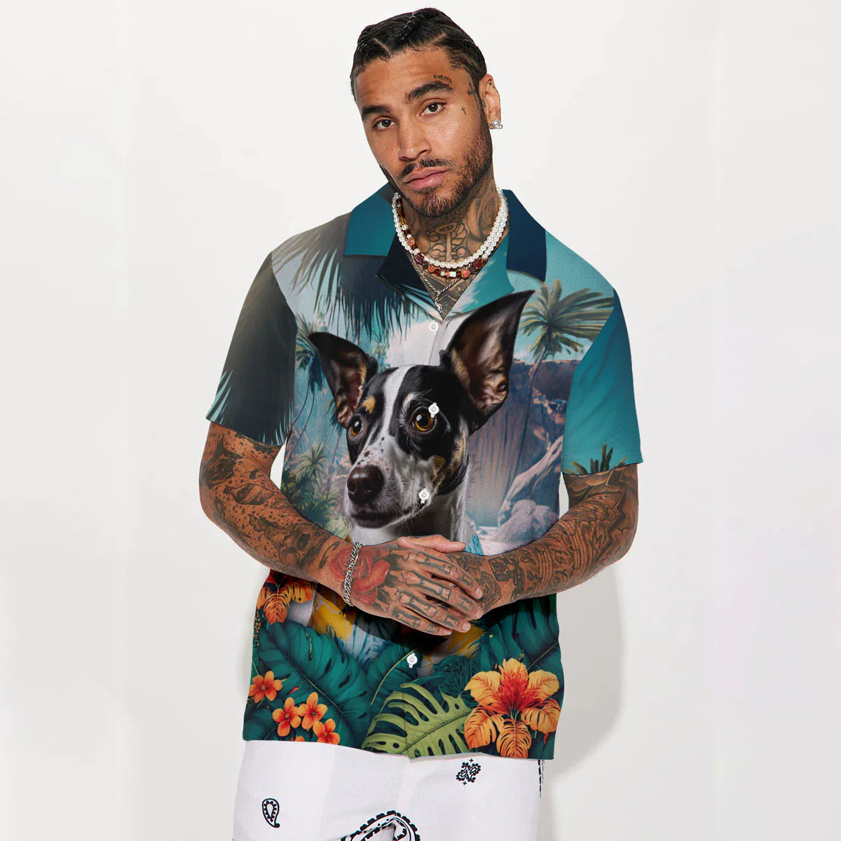 Rat Terrier - 3D Tropical Hawaiian Shirt