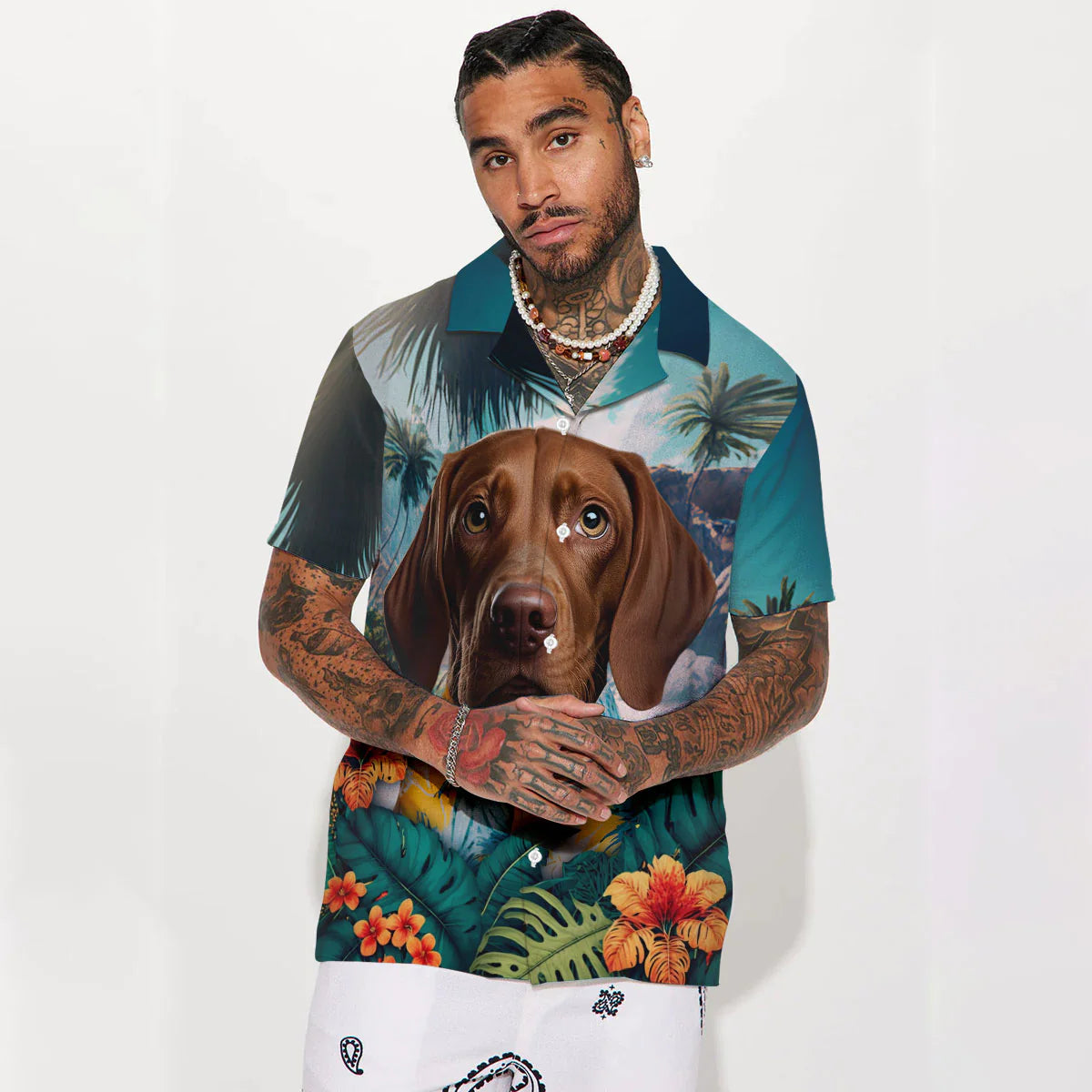 Vizsla - 3D Tropical Hawaiian Shirt