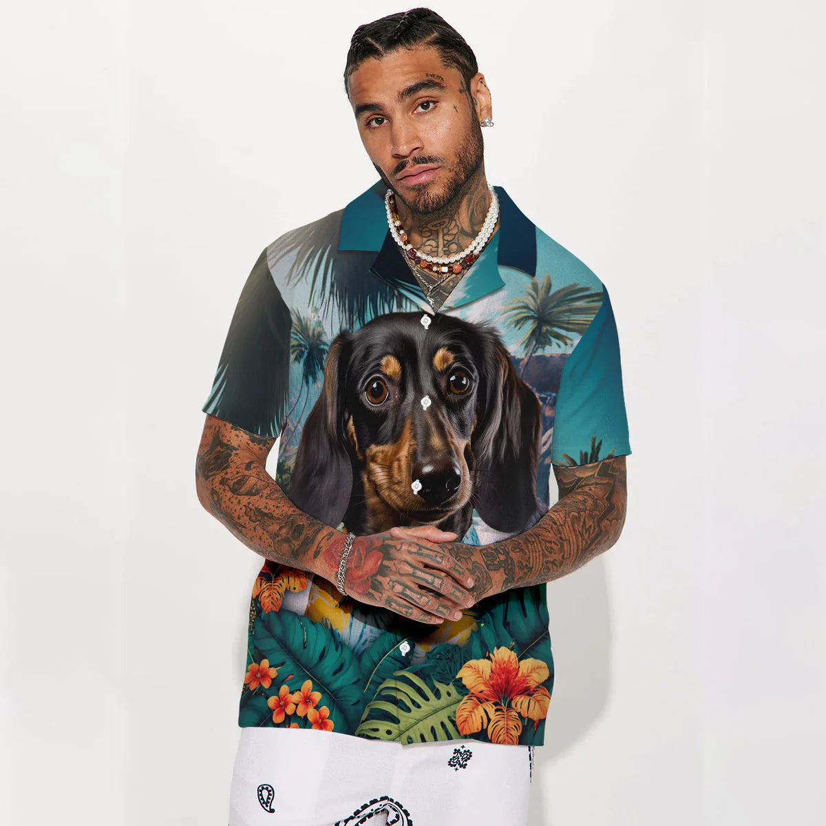 Dachshund 2 - 3D Tropical Hawaiian Shirt