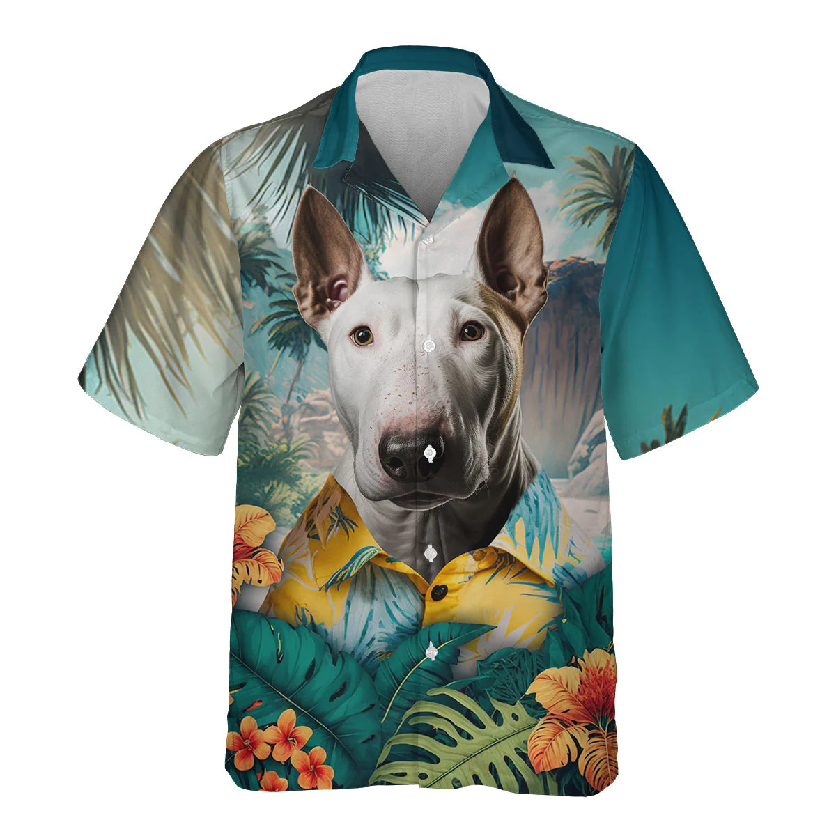 Bull Terrier AI - 3D Tropical Hawaiian Shirt