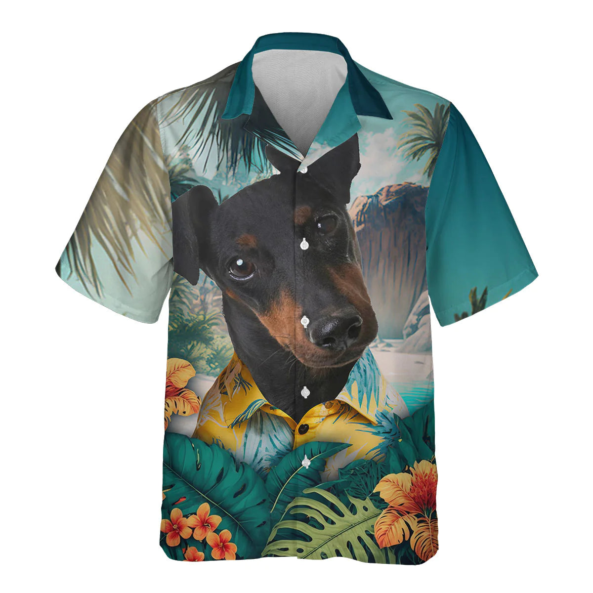 Manchester Terrier - 3D Tropical Hawaiian Shirt