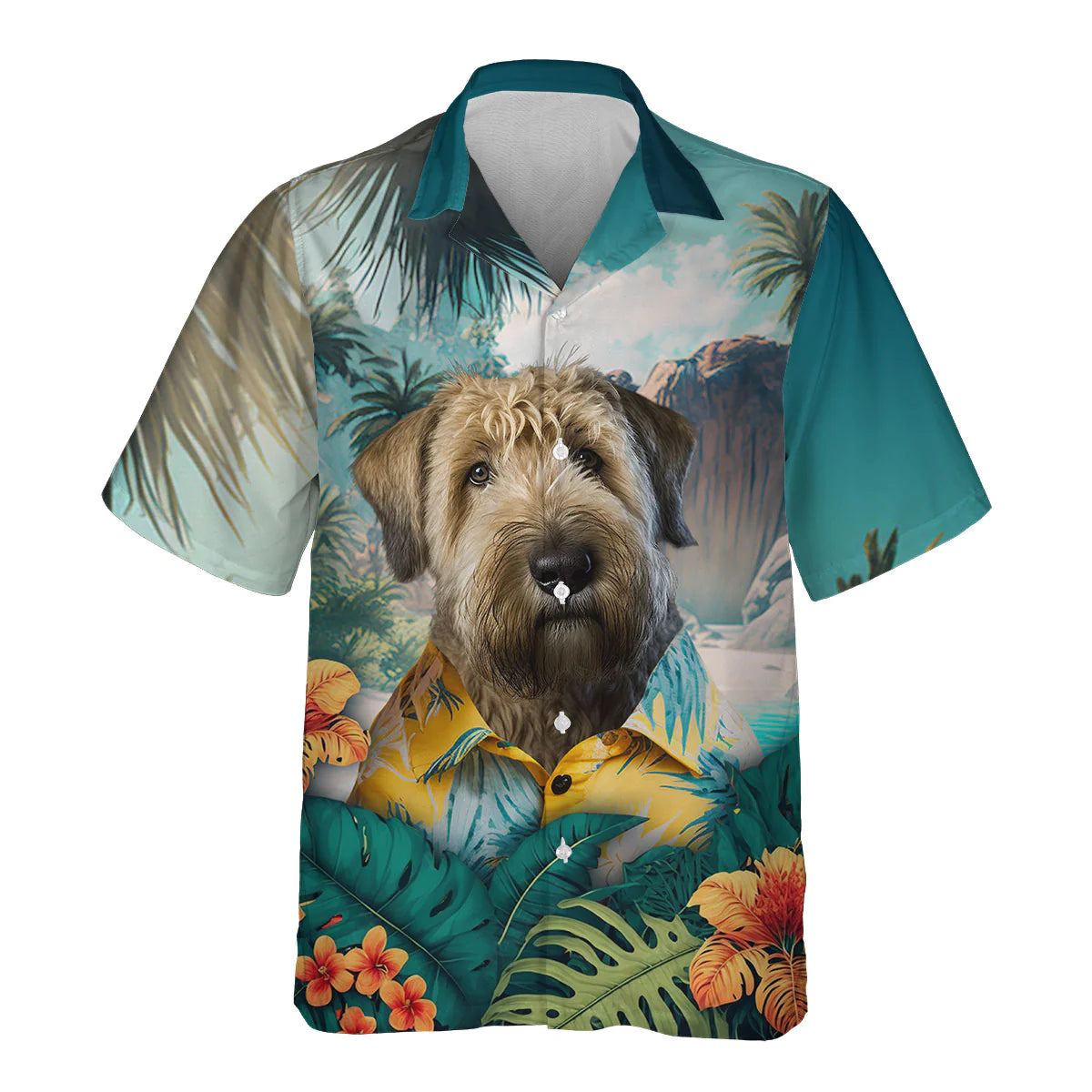 Soft-coated Wheaten Terrier - 3D Tropical Hawaiian Shirt