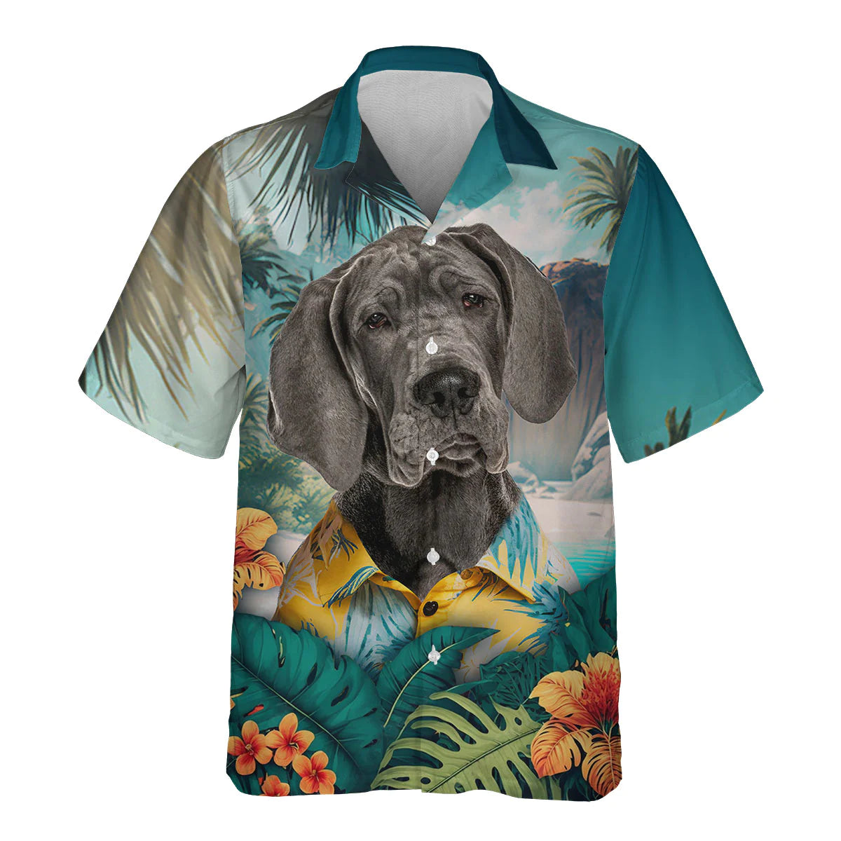Great Dane - 3D Tropical Hawaiian Shirt