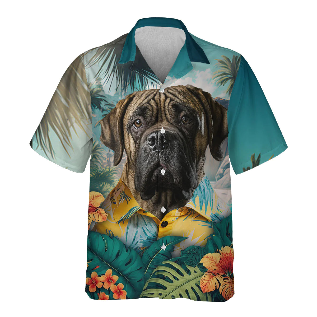 English Mastiff Brindle - 3D Tropical Hawaiian Shirt