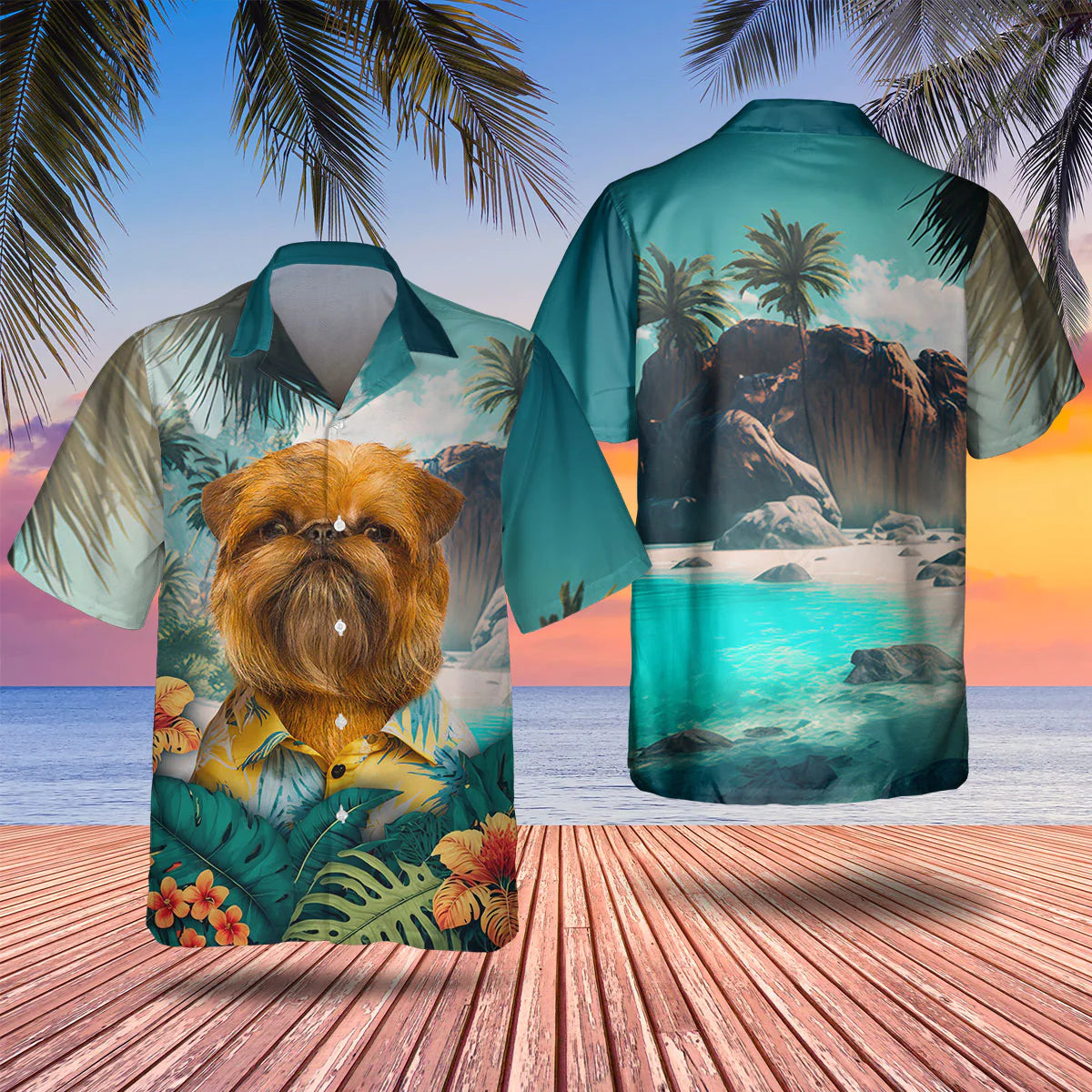 Griffon Brussels - 3D Tropical Hawaiian Shirt