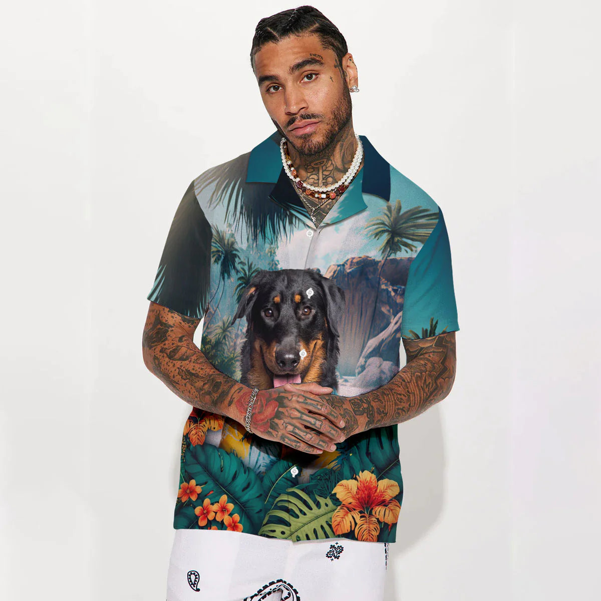 Beauceron - 3D Tropical Hawaiian Shirt