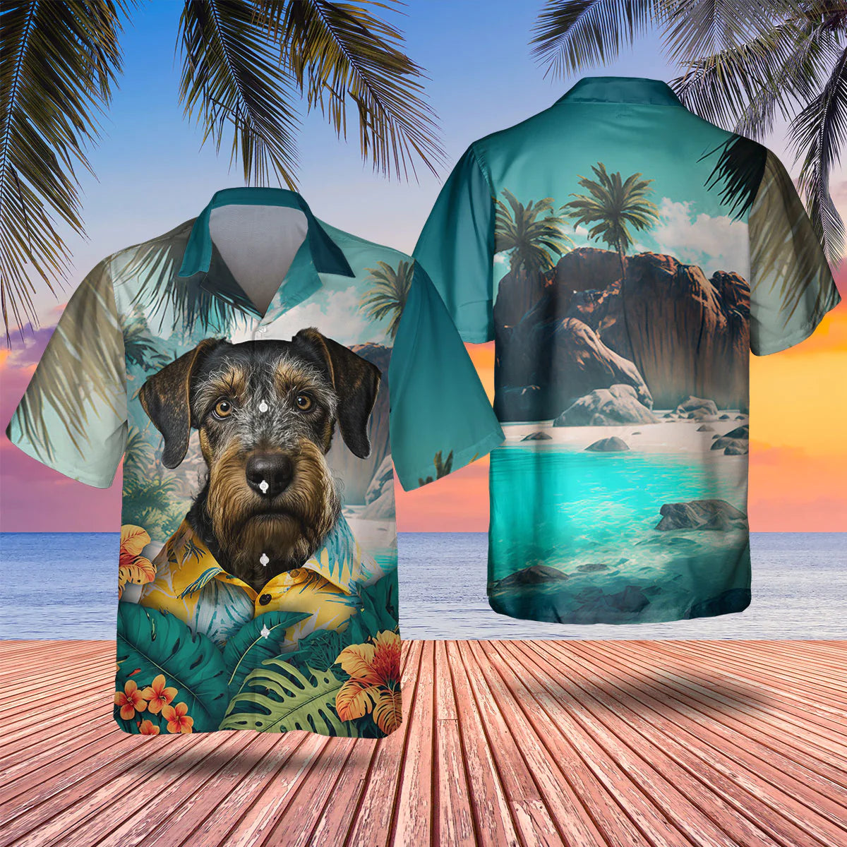 Jagdterrier - 3D Tropical Hawaiian Shirt