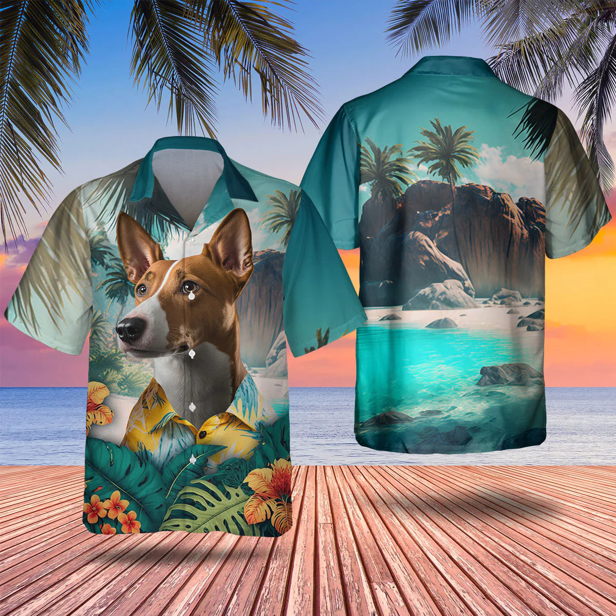 Basenji AI - 3D Tropical Hawaiian Shirt