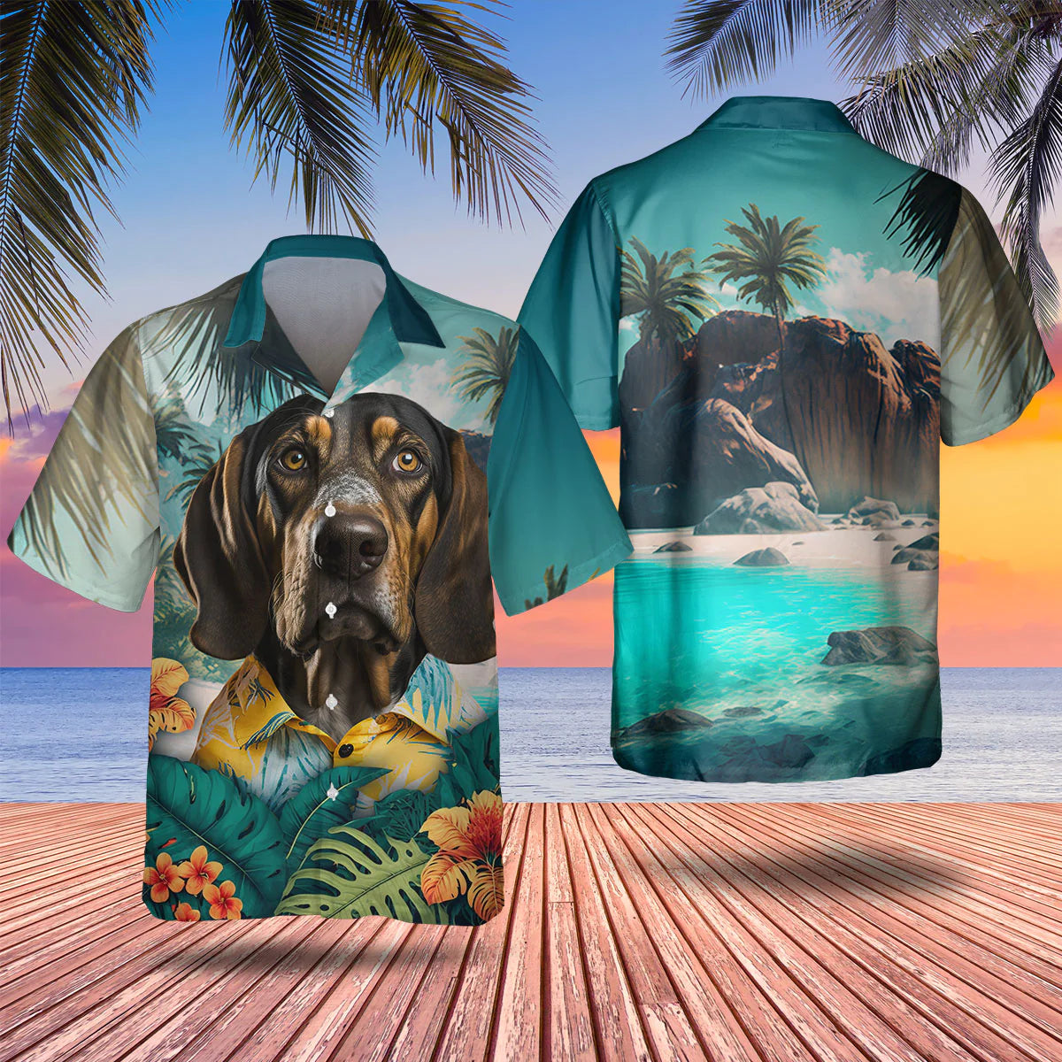 Coonhound - 3D Tropical Hawaiian Shirt