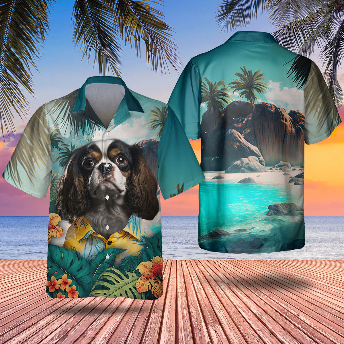 Cavalier King Charles Spaniel 2 AI - 3D Tropical Hawaiian Shirt