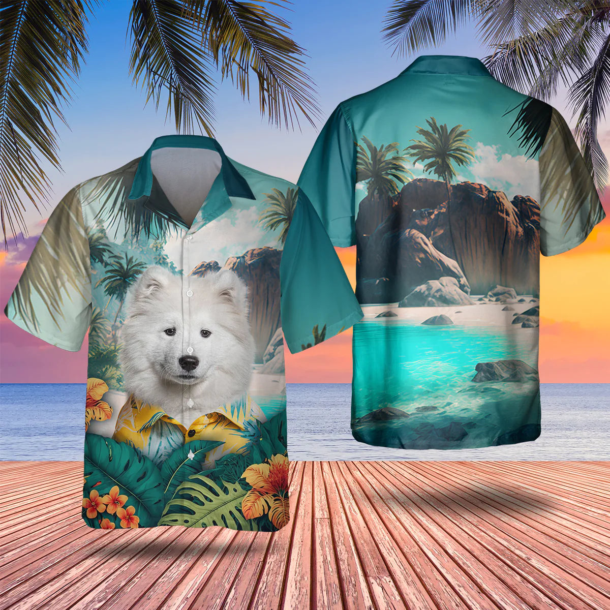 Samoyed - 3D Tropical Hawaiian Shirt