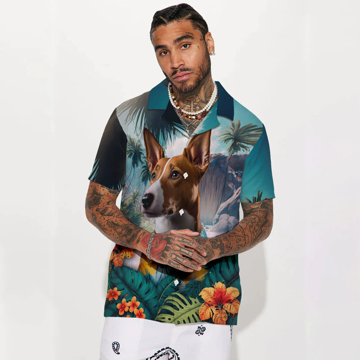 Basenji AI - 3D Tropical Hawaiian Shirt