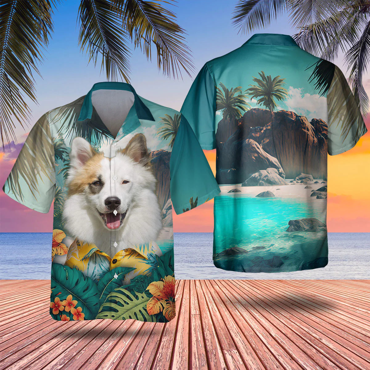 Icelandic Sheepdog - 3D Tropical Hawaiian Shirt