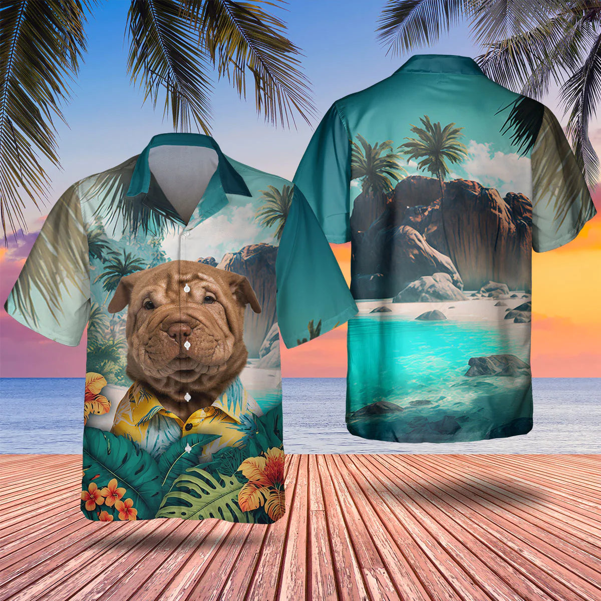 Shar Pei - 3D Tropical Hawaiian Shirt